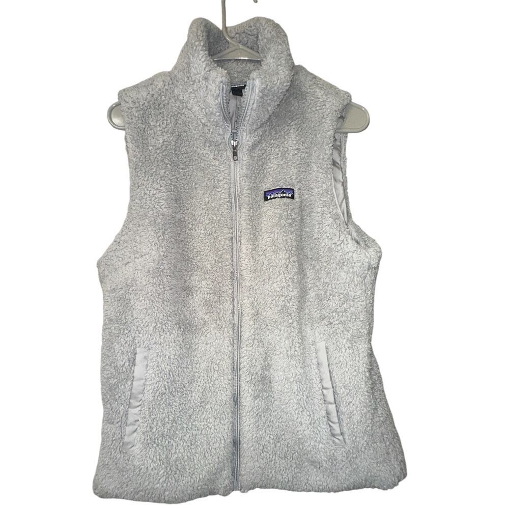 Patagonia Los Gatos Fleece Vest Women’s XL Gray Full Zip Sherpa Soft Teddy